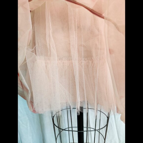 Simone Rocha SS16 Kimono Pink Floral Sheer Tulle Full Knee-length Skirt 6 10 S - Picture 8 of 10